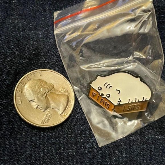 📍5/$25 Enamel Pin Cat If I fits I sits box - Picture 2 of 2